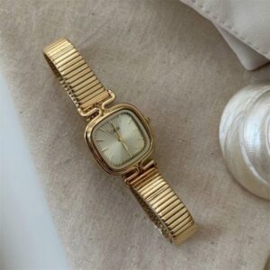 Square Face Dainty Golden Bracelet Watch