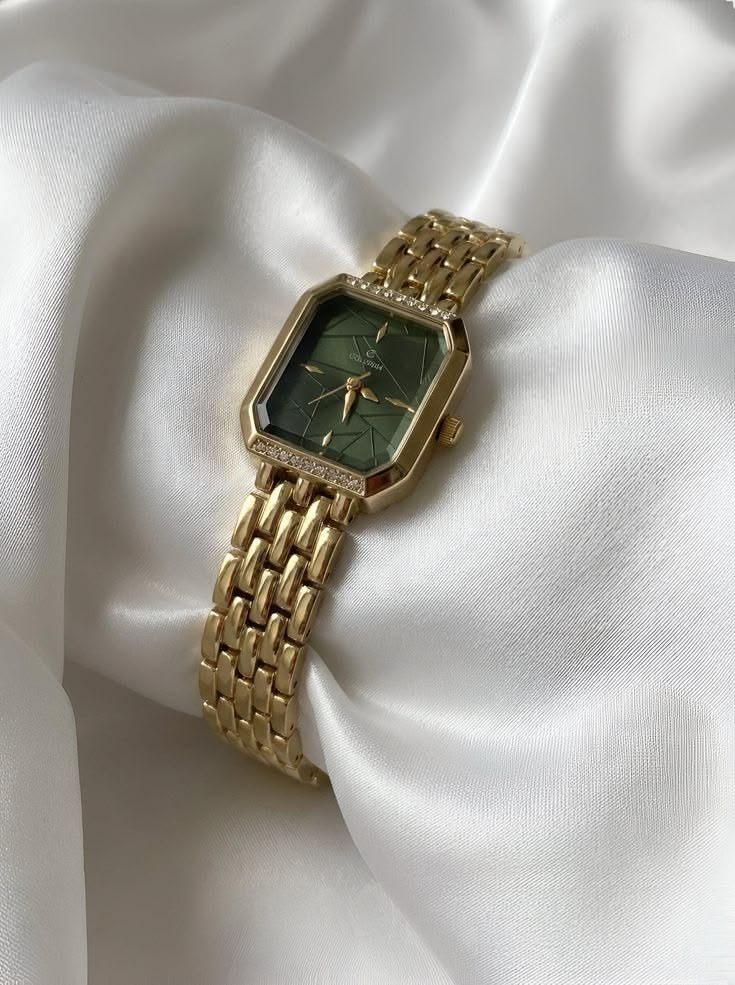 Luxury Gold Green Dial Women's Watch
